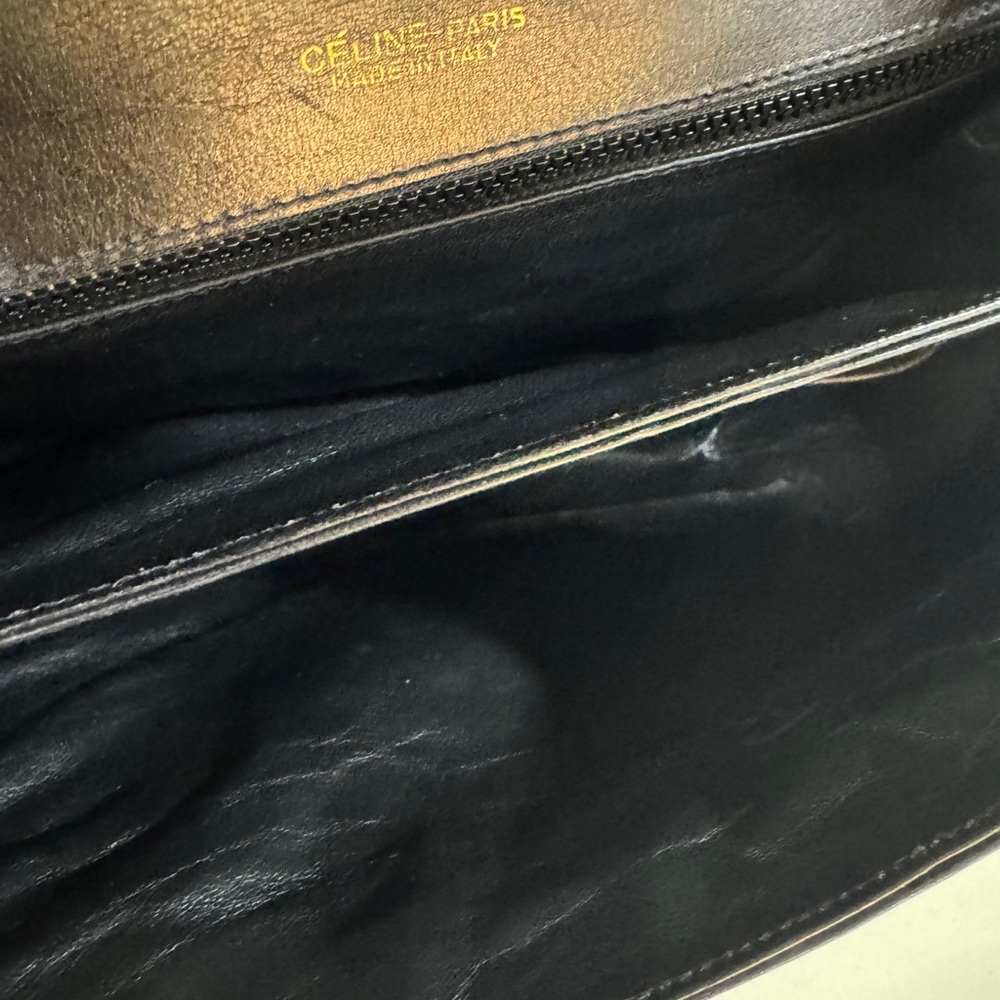 Celine Black Leather Shoulder Bag with Gold Hardware - Picture 9 of 13